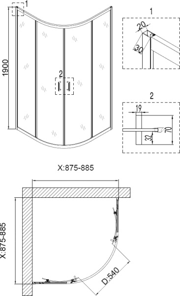 Душевой угол Niagara NG-6606-08 90x90