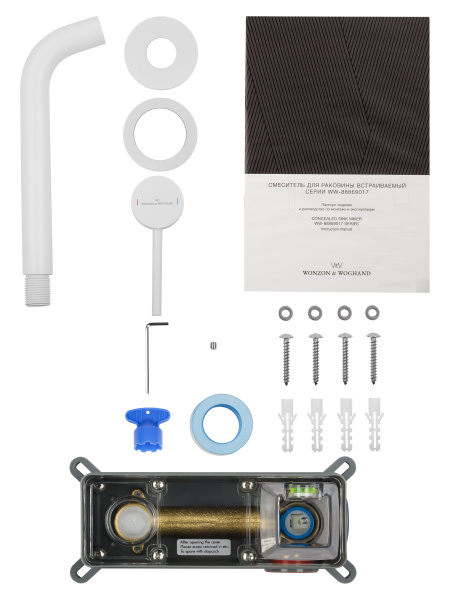 Смеситель для раковины Wonzon &amp; Woghand Stick WW-88869017-MW белый матовый