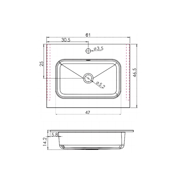 Раковина Vincea  VCB-2N600W мебельная цвет белый