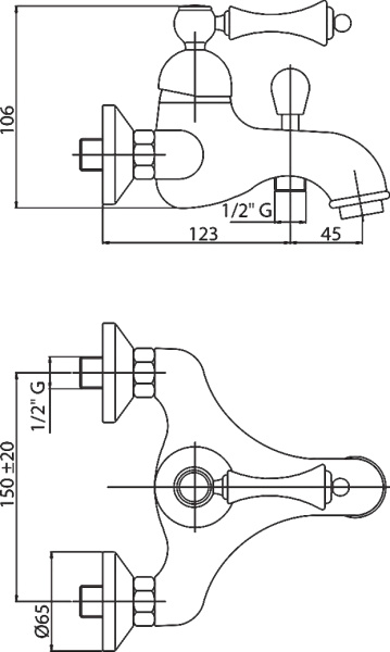 Смеситель  Cezares Margot MARGOT-VM-03/24-Bi  
 