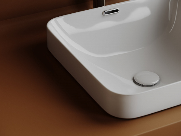 Раковина встраиваемая сверху квадратная  Ceramica Nova Element CN6077 фарфор цвет белый