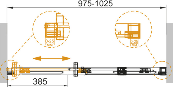 Душевая дверь Cezares Duet Soft DUET SOFT-BF-1-100-C-Cr-R 102.5 см стекла прозрачные, профиль хром