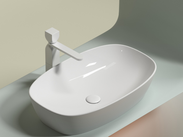 Раковина накладная овальная Ceramica Nova Element CN6049 фарфор цвет белый