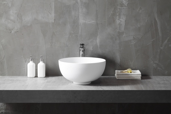 Раковина  круглая Abber STEIN AS2617 искусственный камень цвет белый матовый