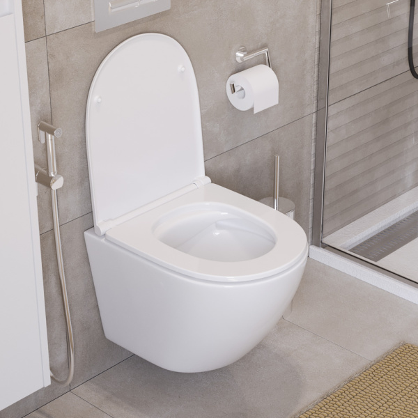 Унитаз подвесной BelBagno Uno BB3105CHR/SC Rimless фаянс белый