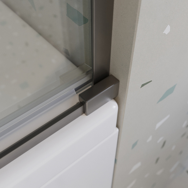 Шторка для ванны раздвижная  Cezares Tandem Soft TANDEM-SOFT-VF-2-180/145-C-GM-IV 180 см, стекла прозрачные, профиль вороненая сталь матовая