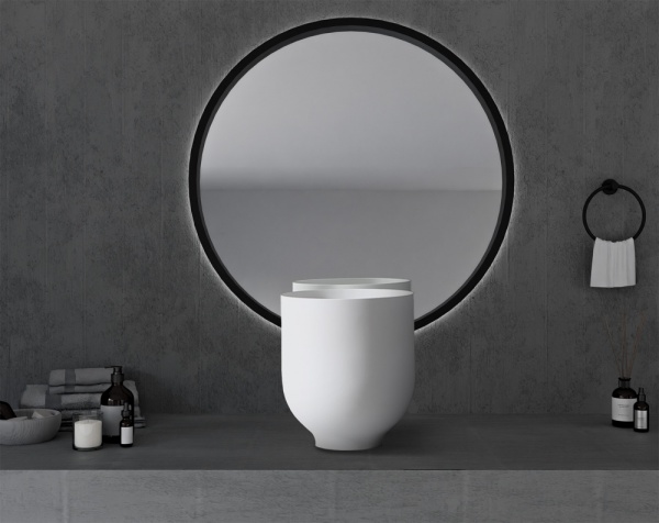 Раковина  круглая Abber STEIN AS2618 искусственный камень цвет белый матовый