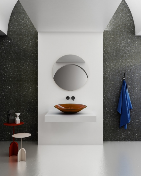 Раковина  овальная Abber Kristall AT2812Opal полиэфирная смола цвет коричневый