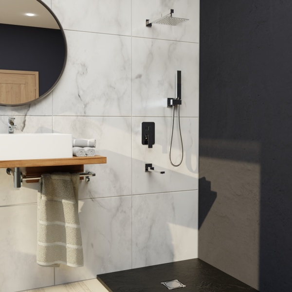 Душевая система со смесителем RGW Shower Panels 51140856-01 монтаж встраиваемая в стену без термостата хром