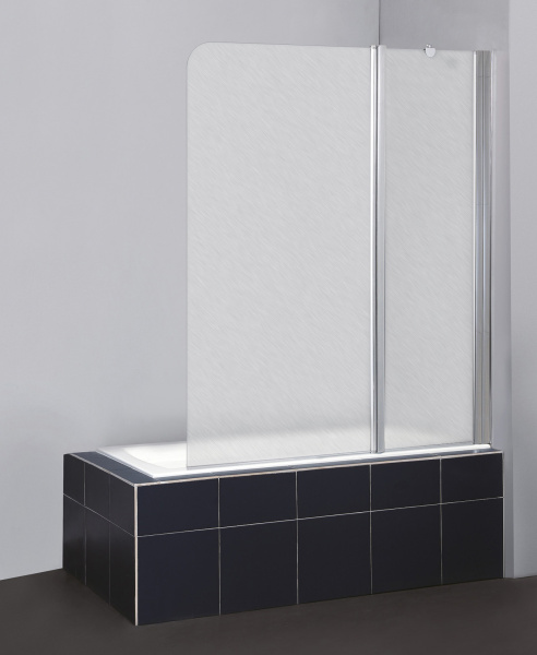 Шторка для ванны распашная  BelBagno Sela SELA-V-11-120/140-Ch-Cr-R 120 см, стекла рифленые, профиль хром