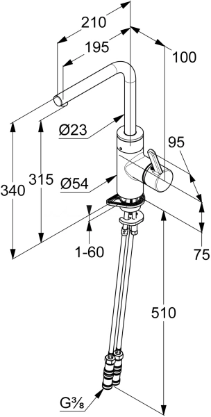Смеситель для кухни Kludi E-go 422200575 без подключения к фильтру хром