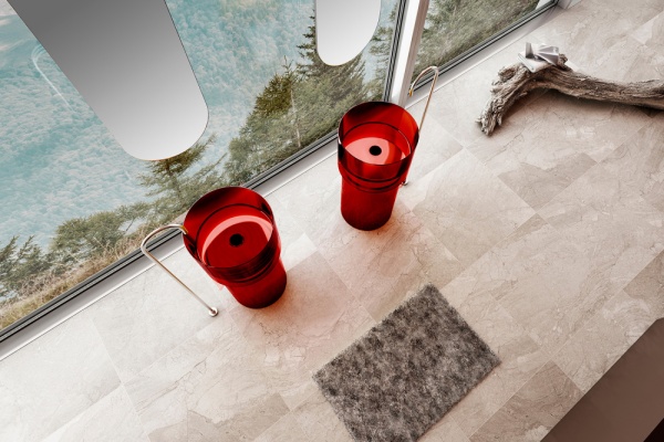 Раковина  круглая Abber Kristall AT2701Rubin полиэфирная смола цвет красный