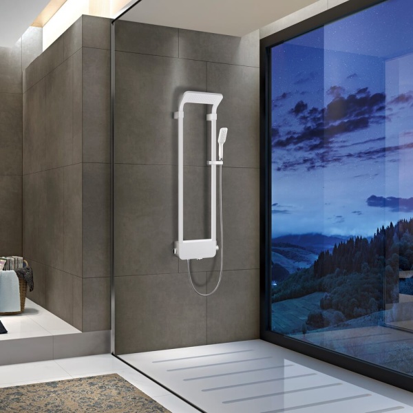 Душевая система со смесителем Black&White Seasons W1010 монтаж настенная без термостата белая матовая