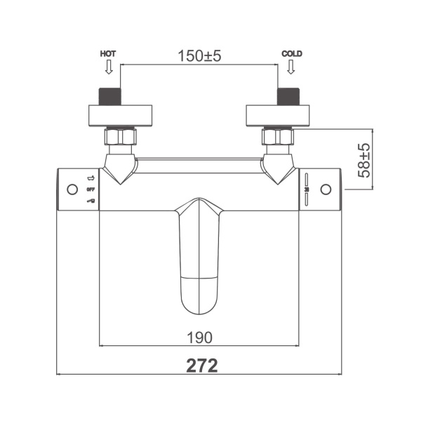Смеситель для ванны или душа D&K Bayern DA2123201 настенный 
с термостатом хром