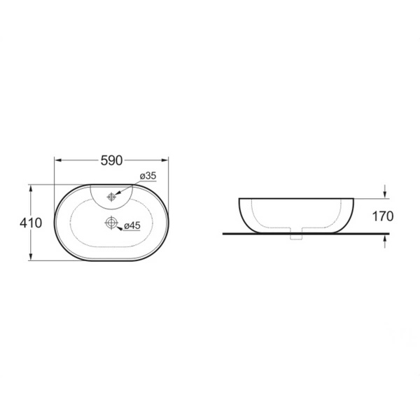 Раковина Vincea  VBS-116 накладная цвет белый