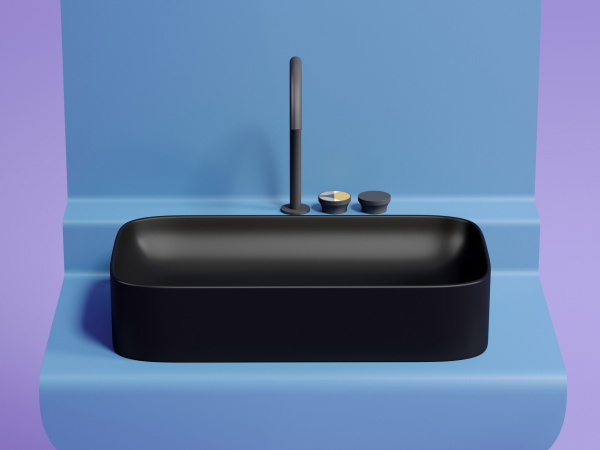 Раковина накладная прямоугольная Ceramica Nova Element CN6054MB фарфор цвет черный матовый