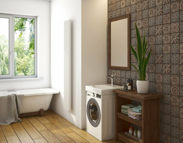 Раковина над стиральной машиной прямоугольная Эстет Lea ФР-00003451 литьевой мрамор цвет белый