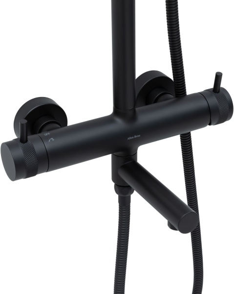 Душевая система со смесителем Allen Brau Priority 5.31A10-31 монтаж настенная без термостата черный матовый