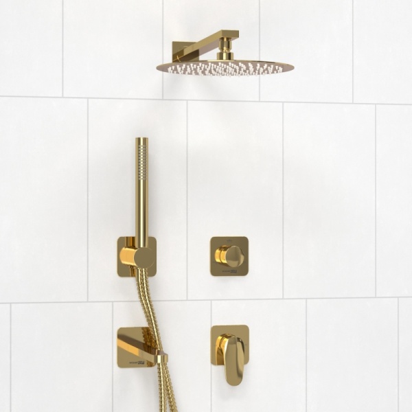 Душевая система со смесителем Wasserkraft Neckar 2100 A2151.278.279.183.208.280.197.281 монтаж встраиваемая в стену без термостата золото