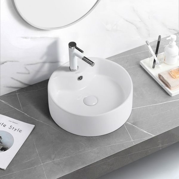 Раковина  круглая Abber Bequem AC2104 керамика цвет белый