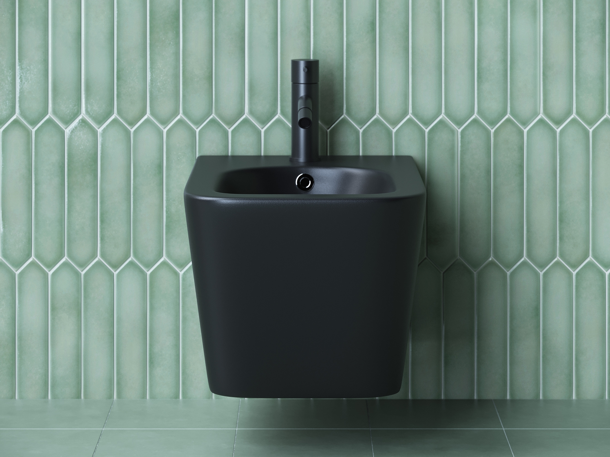 Биде подвесное Ceramica Nova Metric CN3008MB фарфор, цвет черный матовый
