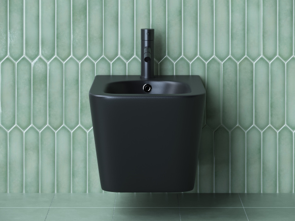 Биде подвесное Ceramica Nova Metric CN3008MB фарфор, цвет черный матовый
