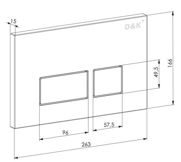 Кнопка смыва механическая D&amp;K Berlin DB1439025 цвет черный матовый
