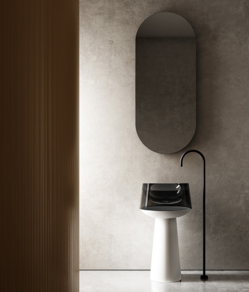 Раковина  круглая Abber Kristall AT2706White-Onyx полиэфирная смола цвет белый-черный