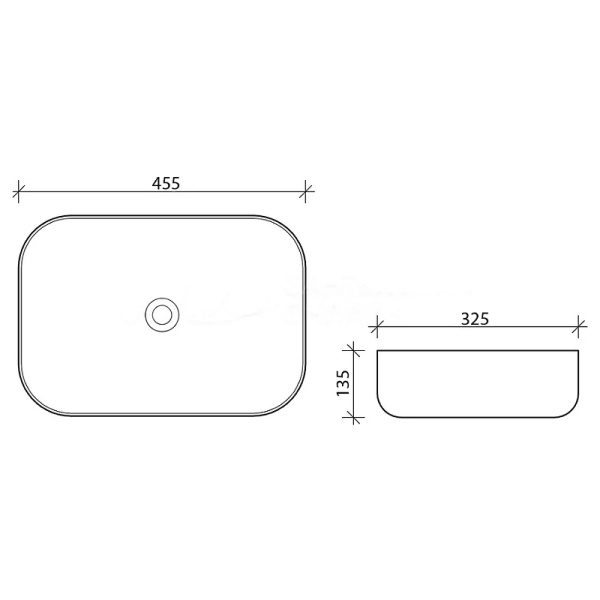Раковина  прямоугольная Esbano MARTEL-S ESRNMARTS фаянс цвет белый