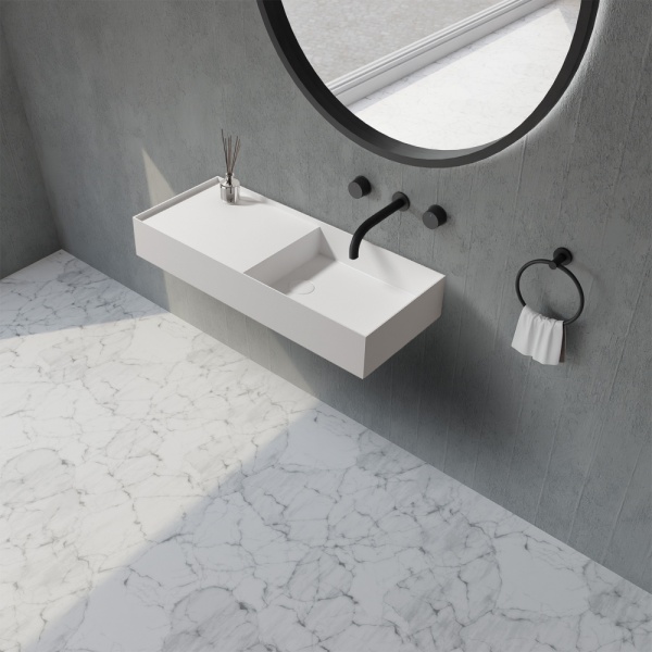 Раковина  прямоугольная Abber STEIN AS2648 искусственный камень цвет белый матовый