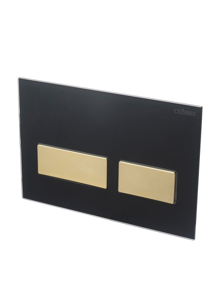 Кнопка смыва механическая Cezares Lux LUX-GN-2-BORO цвет черный-золото