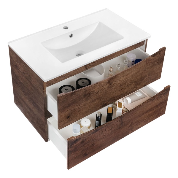 Тумба  подвесная Vincea Mia VMC-2MC800RW 80 см  2 ящика цвет R.Wood 