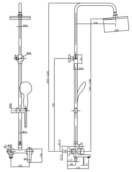 Душевая система со смесителем Aquanet Passion Passion S3 монтаж настенная без термостата хром