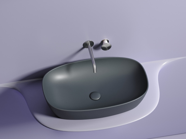 Раковина накладная овальная Ceramica Nova Element CN6049MDH фарфор цвет темно-серый матовый