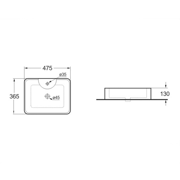 Раковина накладная прямоугольная Vincea  VBS-127MB фарфор цвет черный матовый