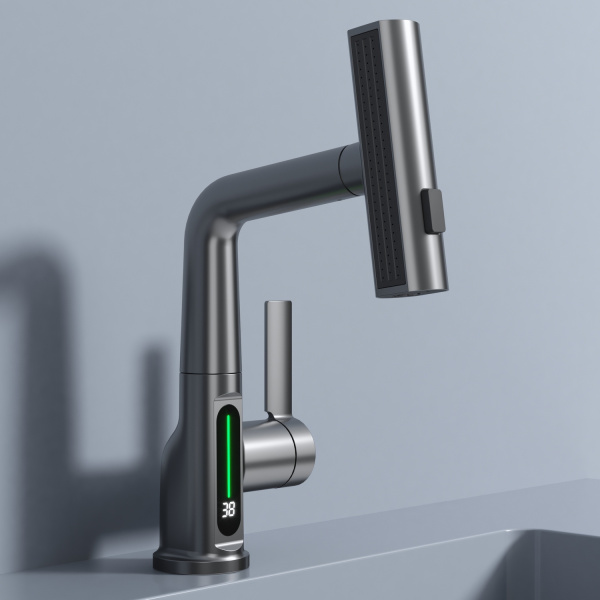 Смеситель для раковины Black&White Universe SD3027GM оружейная сталь