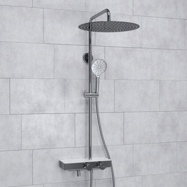 Душевая система со смесителем Wasserkraft  A113.117.127.CH Thermo монтаж настенная с термостатом хром