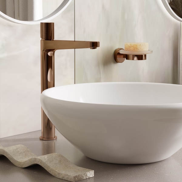 Смеситель для раковины Wasserkraft Paar 8803H розовое золото