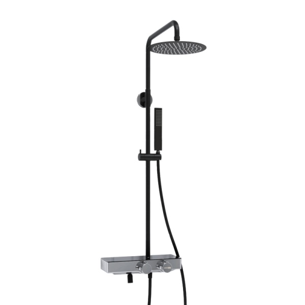 Душевая система со смесителем Wasserkraft  A114.258.218.CB Thermo монтаж настенная с термостатом черный