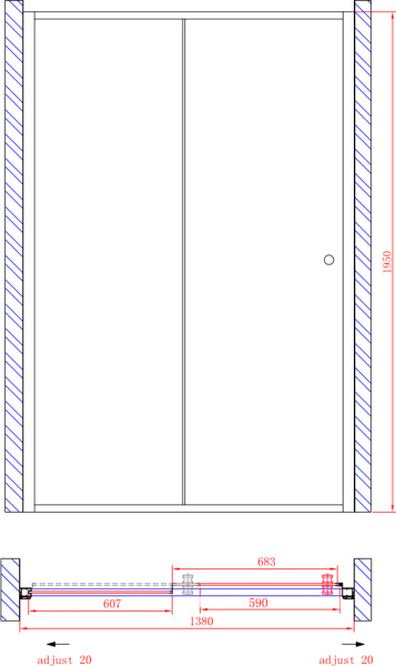 Душевая дверь Cezares Anima ANIMA-W-BF-1-140-C-Cr 140 см стекла прозрачные, профиль хром