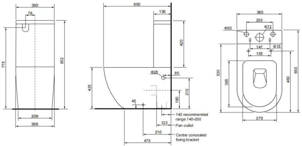Бачок напольного унитаза Aquanet Zvezda ZV-2-C2 цвет белый