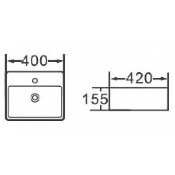 Раковина  прямоугольная Esbano CIRCON-40 ESRNCIRC40W фаянс цвет белый