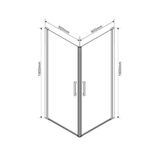 Душевой угол Vincea Orta VSS-1O9090CL квадратный 90x90 стекла прозрачные, профиль хром