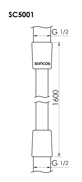 Шланг Sancos  SC5001CH хром 