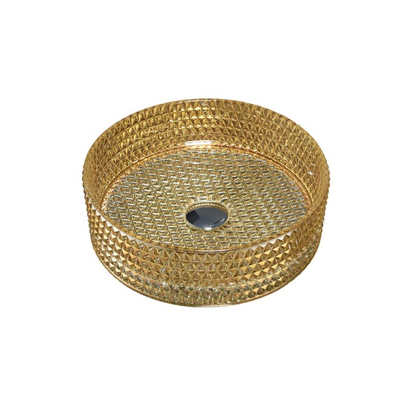 Раковина накладная круглая Vincea  VBS-5GL05 стекло цвет золото