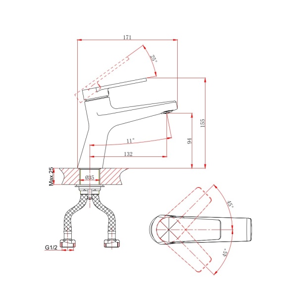 Смеситель для раковины D&amp;K Bayern.Furth DA1522101 хром