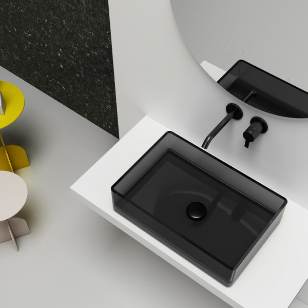 Раковина  прямоугольная Abber Kristall AT2803Onyx полиэфирная смола цвет черный