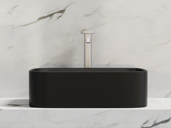 Раковина накладная прямоугольная Ceramica Nova Element CN6052MB фарфор цвет черный матовый