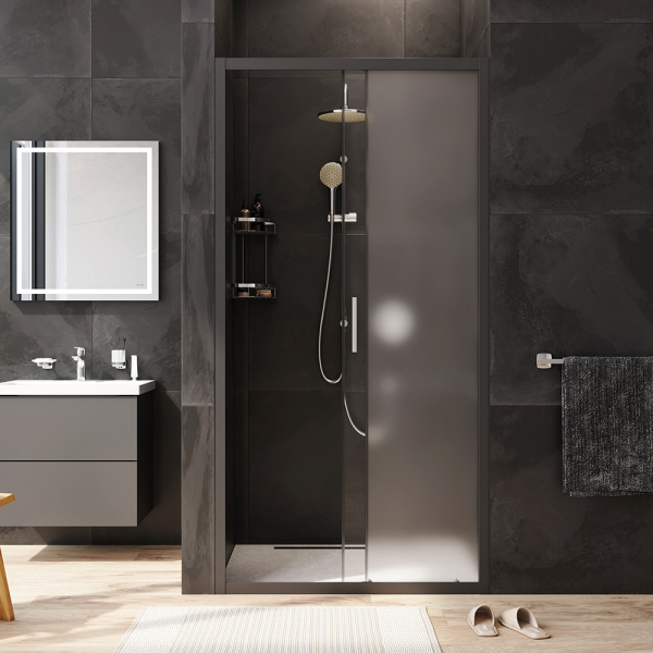 Душевая дверь Am.Pm Gem W90G-100-1-195BM 100 см стекла матовые прозрачные, профиль черный
