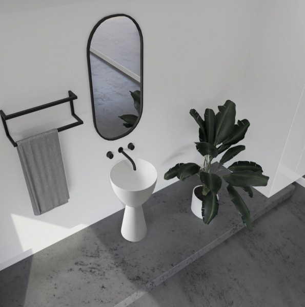 Раковина  круглая Abber STEIN AS2507 искусственный камень цвет белый матовый